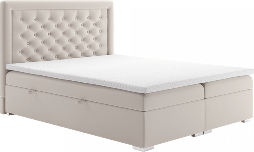 Tempo Kondela Postel DORMAN boxspring, 180x200,krémová + kupón KONDELA10 na okamžitou slevu 3% (kupón uplatníte v košíku)