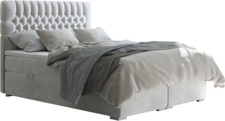 Boxspring postel Wainag x200, světle šedá