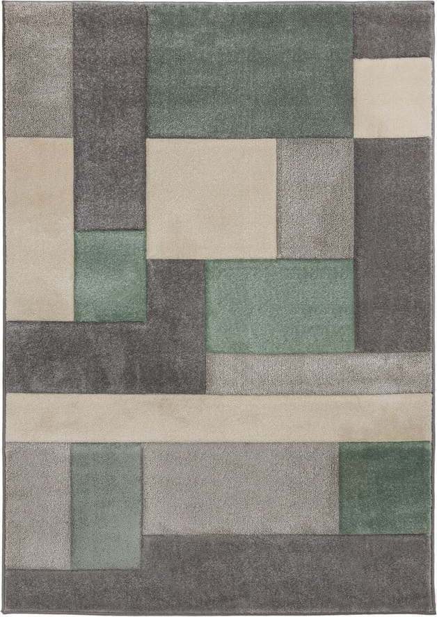 Zeleno-šedý koberec Flair Rugs Cosmos, 160 x 230 cm