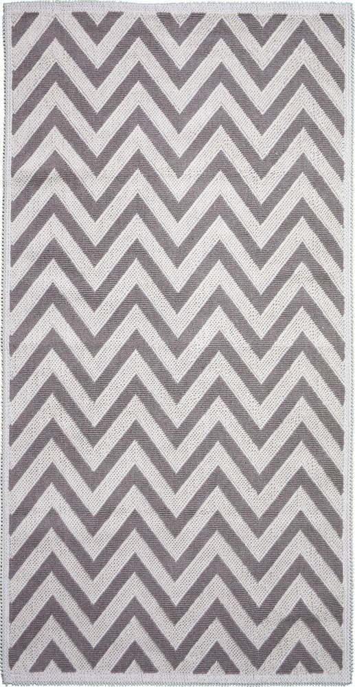 Béžový bavlněný koberec Vitaus Zikzak, 80 x 150 cm