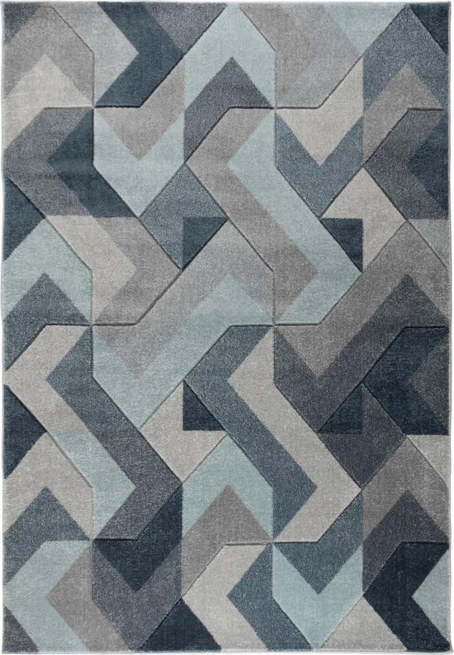 Modro-šedý koberec Flair Rugs Aurora, 120 x 170 cm