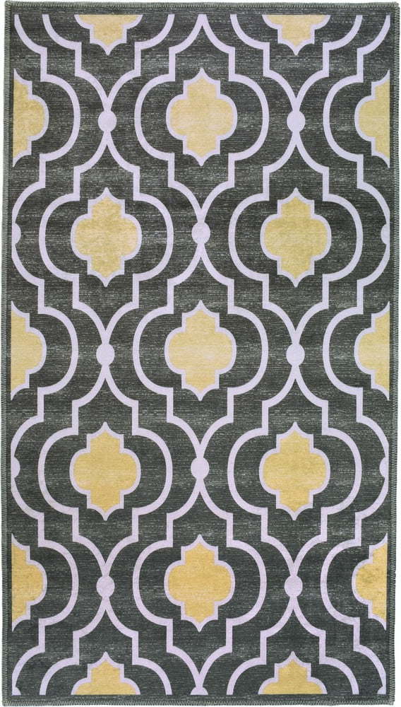 Žluto-šedý pratelný koberec běhoun 200x80 cm - Vitaus