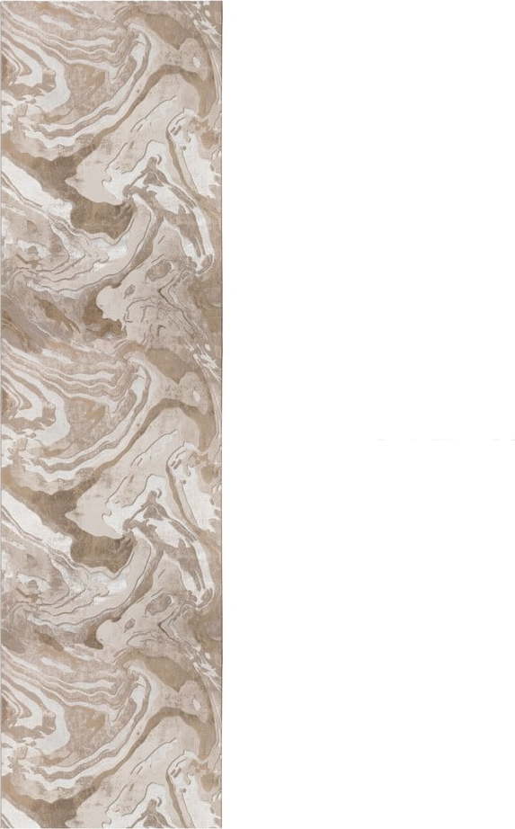 Béžový běhoun 80x300 cm Marbled – Flair Rugs