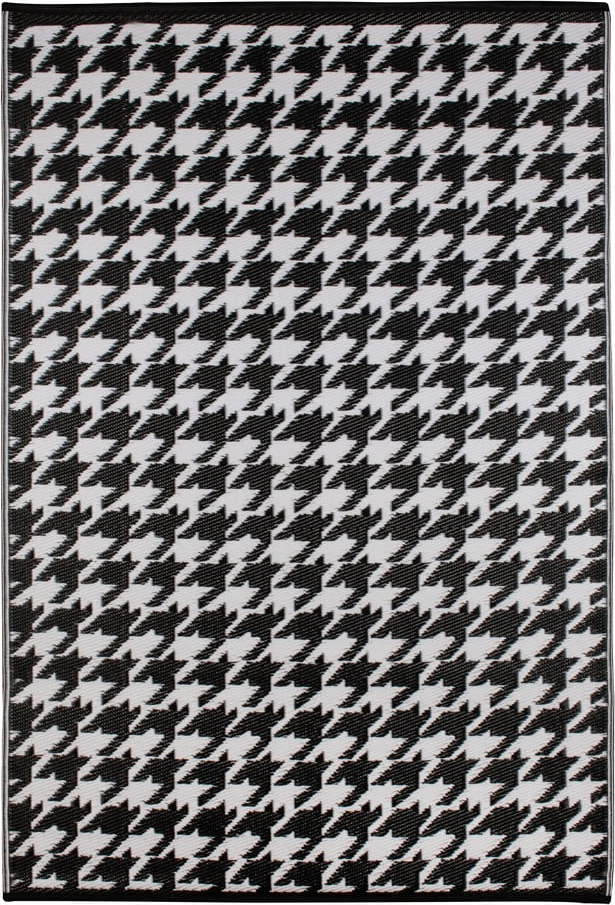 Černo-bílý venkovní koberec Green Decore Houndstooth, 120 x 180 cm