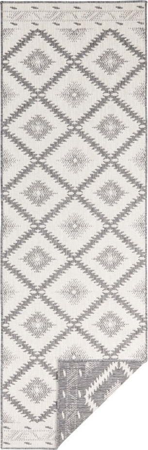 Šedo-krémový venkovní koberec NORTHRUGS Malibu, 80 x 250 cm