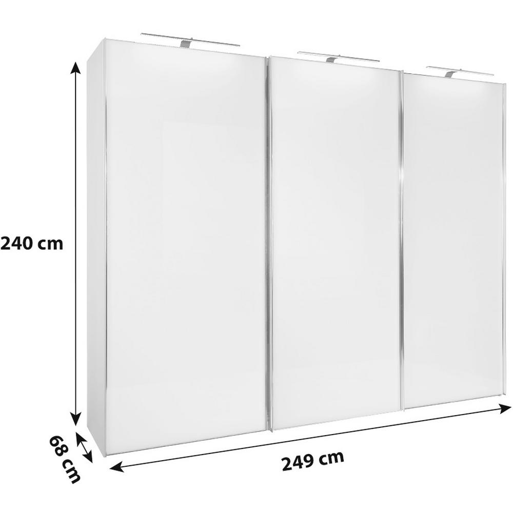 Šatní skříň SONATE ROM, 249x240 cm, bílá