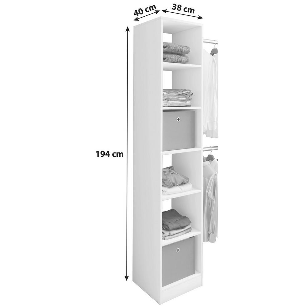 Regál Dacho se šatnými tyčemi 80-150 cm