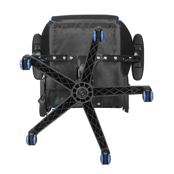Herní křeslo na kolečkách Marvo Scorpion – PU kůže, černé/modré, nosnost 150 kg