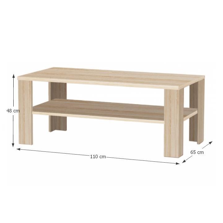 Konferenční stůl INTERSYS — 110x65x48 cm, více barev Dub sonoma
