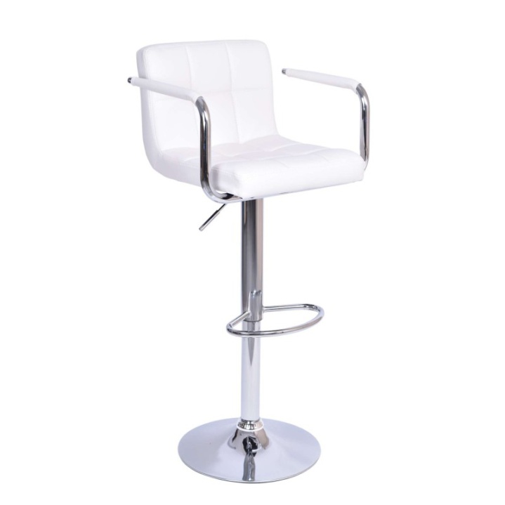 Barová židle LEORA 2 NEW — ekokůže/chrom, více barev Šedohnědá