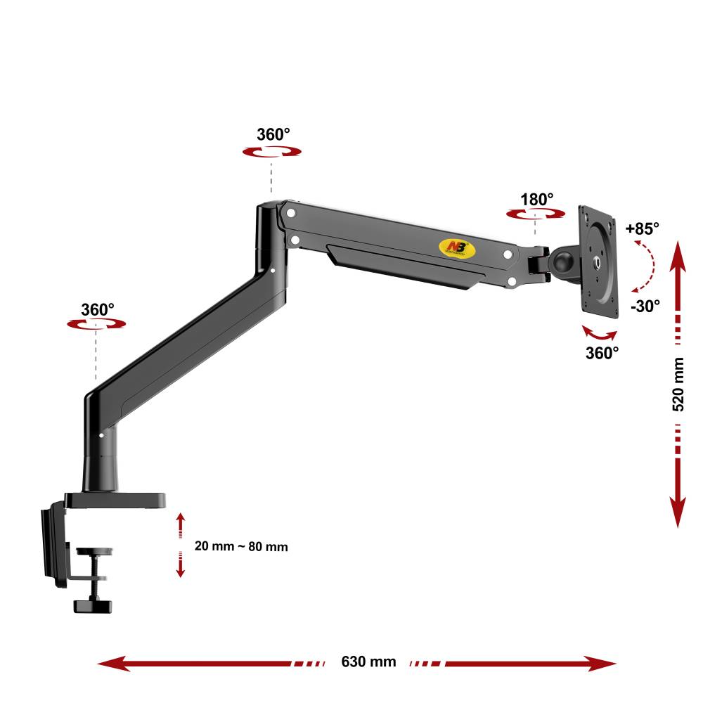 Kancelářský ergonomický držák monitoru Fiber Mounts G40