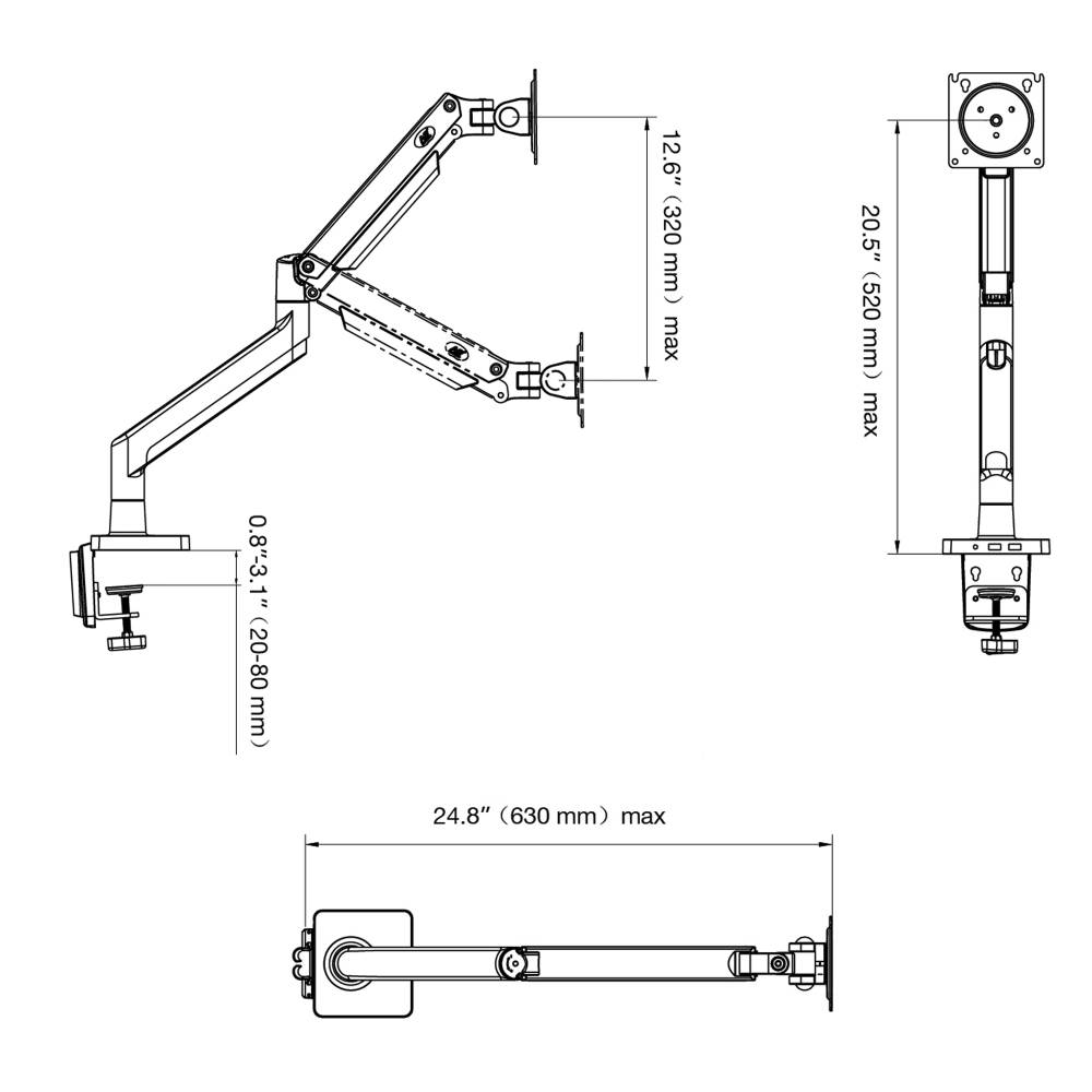 Kancelářský ergonomický držák monitoru Fiber Mounts G40