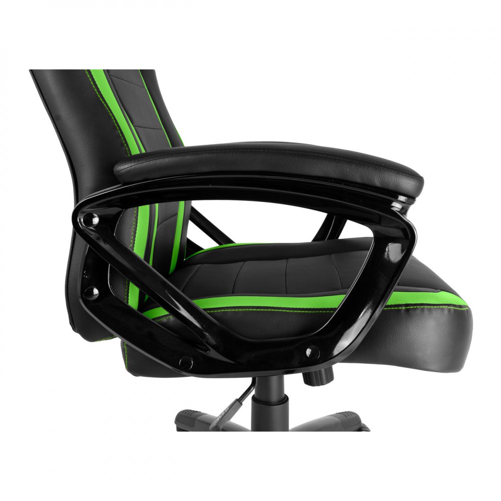 Herní židle A-RACER Q11 –⁠ PU kůže, černá/zelená