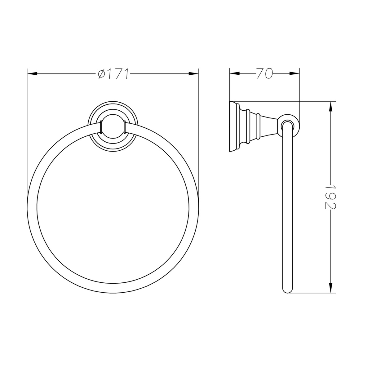 SAPHO 1318-06 Diamond držák ručníků kruh, bronzová