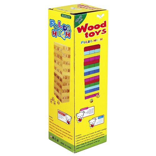 Wood Toys Dřevěná věž Jenga, barevná