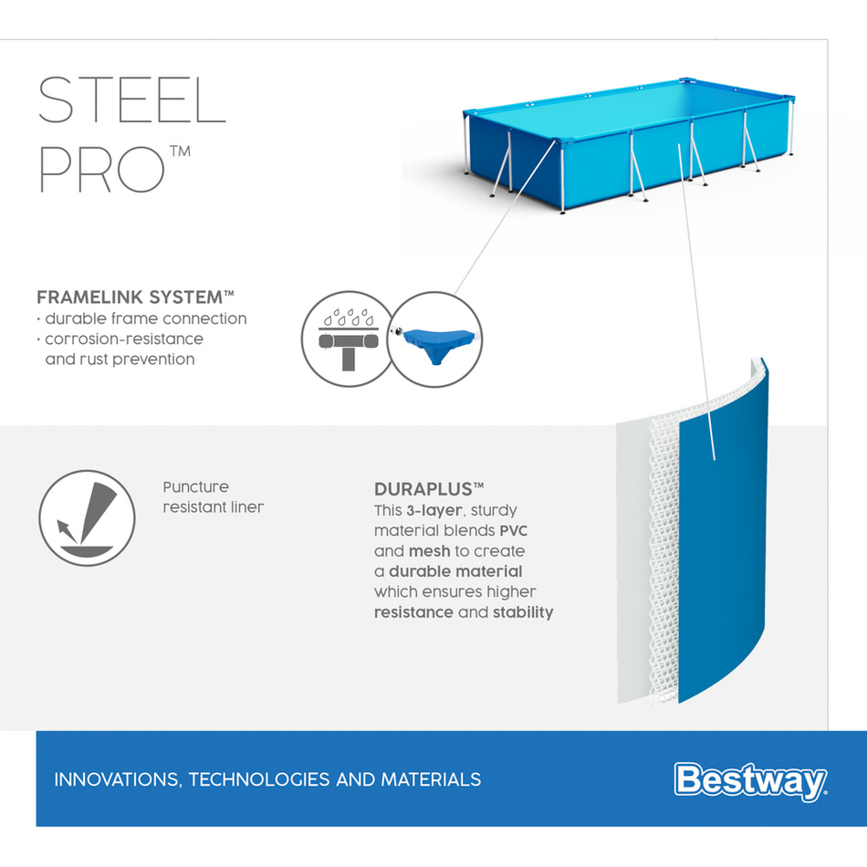 Bestway Nadzemní bazén Steel Pro, 400 x 211 x 81 cm