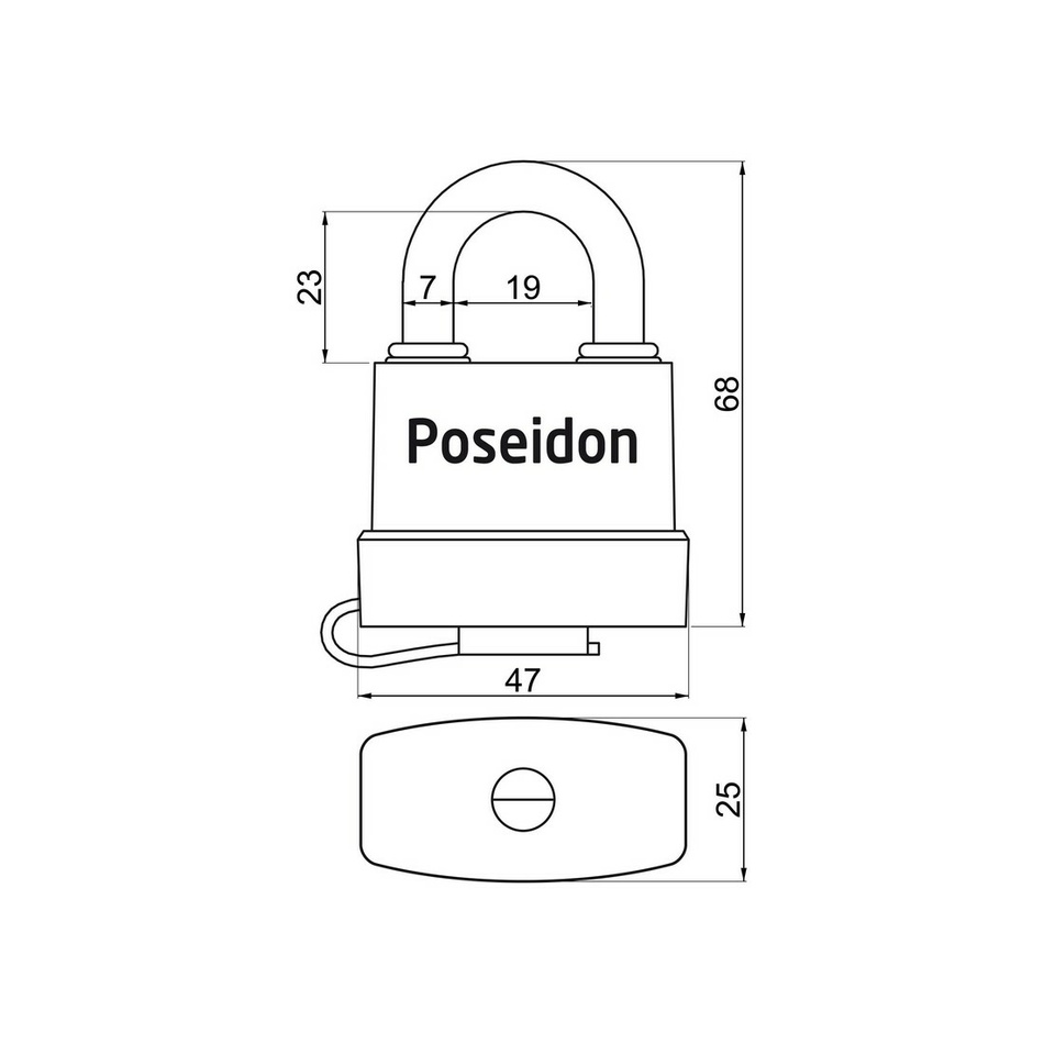 Ocelový voděodolný zámek s plastovým krytem RV.POSEIDON.40