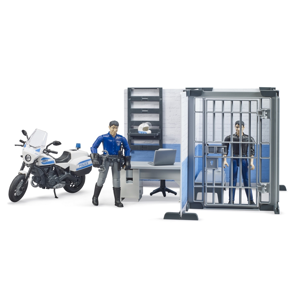 Bruder 62732 BWorld Policejní stanice s motorkou, 1:16