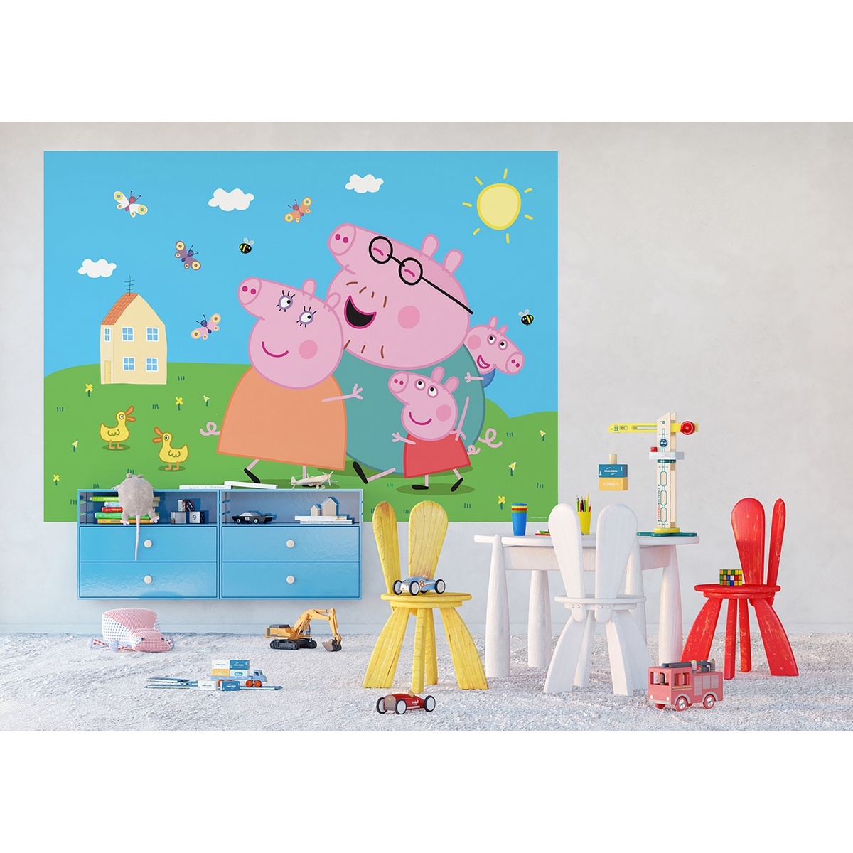 Dětská fototapeta Pepa Pig 252 x 182 cm, 4 díly