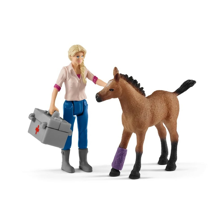 Schleich 42486 Návštěva lékaře u klisny a hříběte