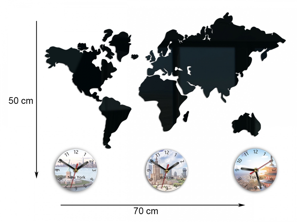 ModernClock 3D nalepovací hodiny Town černé