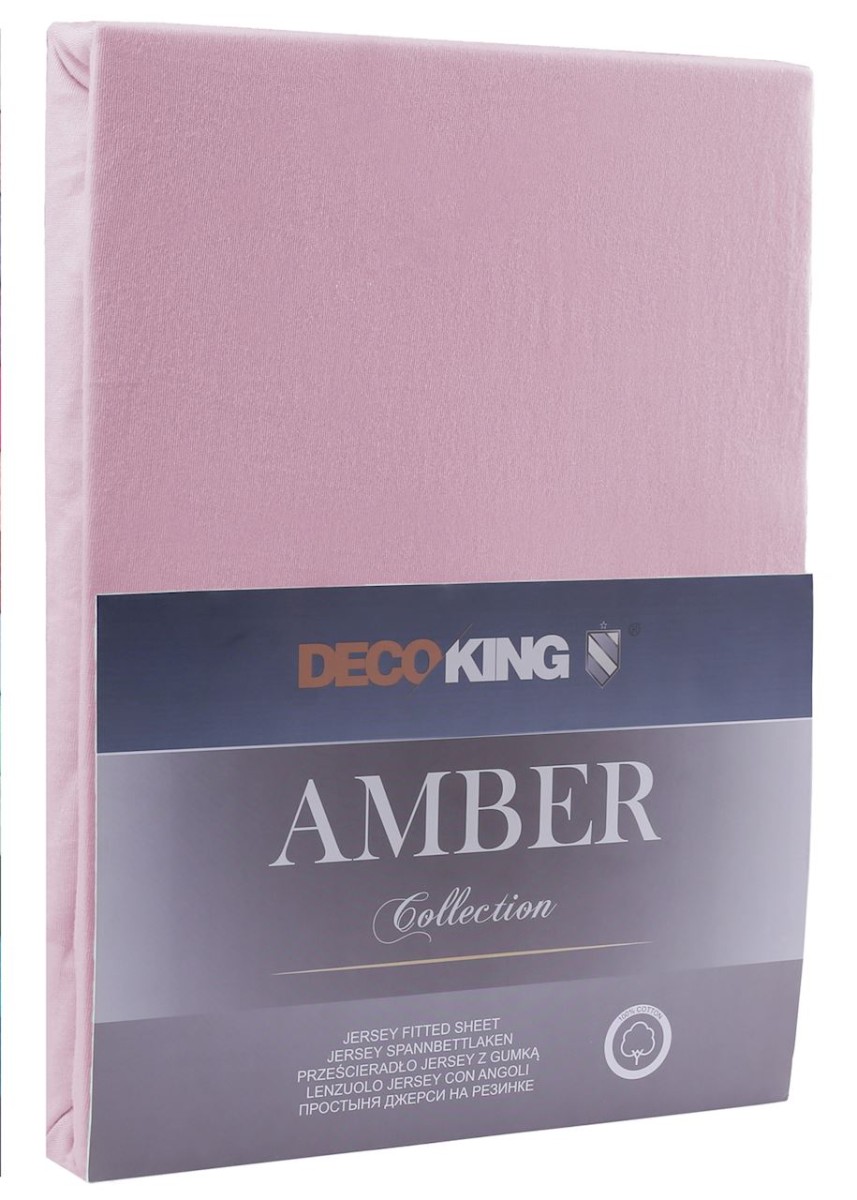 DecoKing Bavlněné prostěradlo AmeliaHome AMBER šeříkové, velikost 80-90x200+30