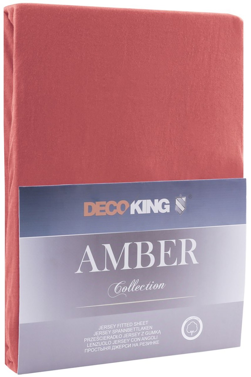 DecoKing Bavlněné prostěradlo AmeliaHome AMBER starorůžové, velikost 80-90x200+30