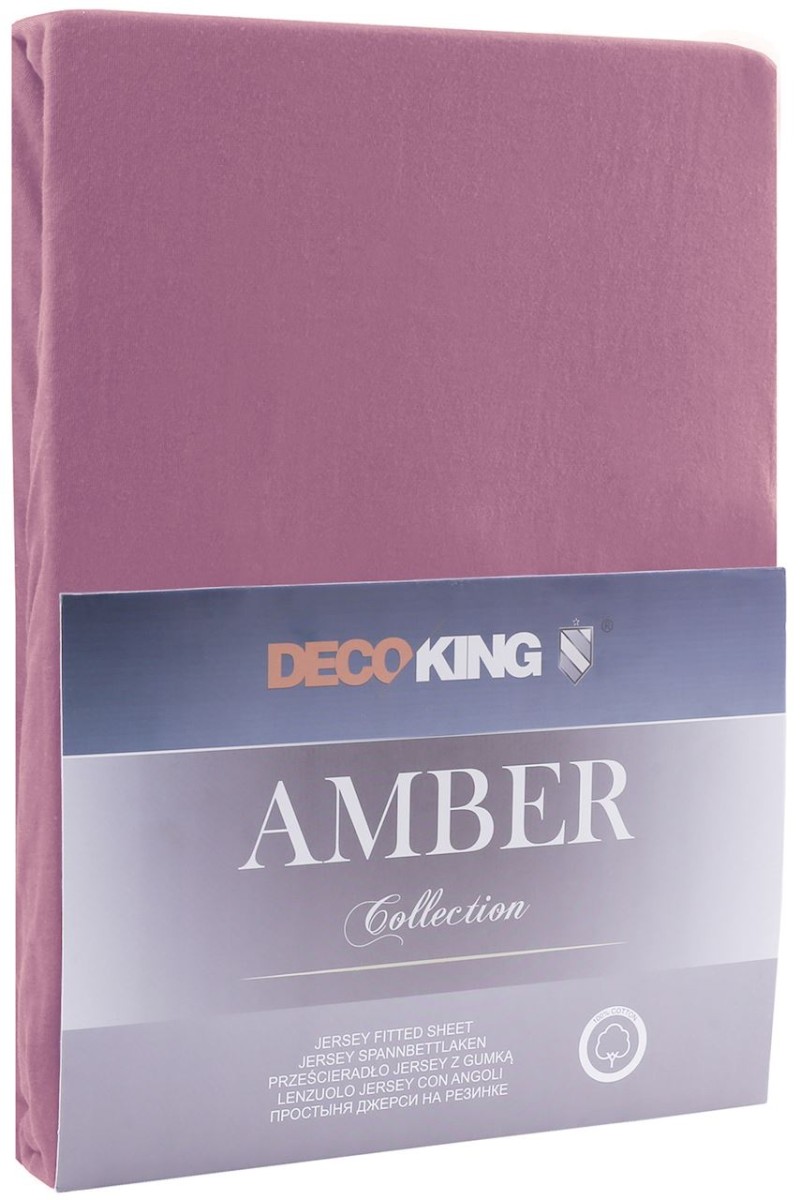 DecoKing Bavlněné prostěradlo AmeliaHome AMBER švestkové, velikost 80-90x200+30