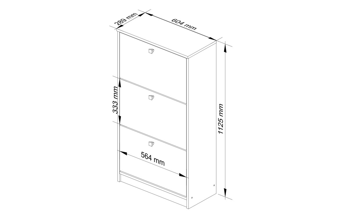 Ak furniture Botník Marienne 60 cm - 3 dvířka dub sonoma