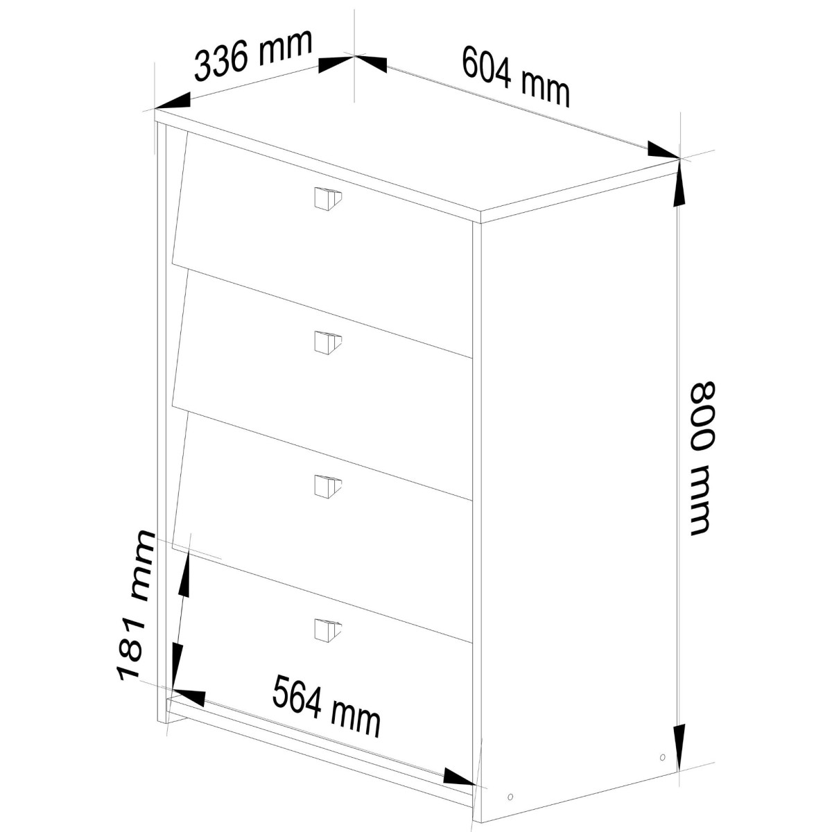 Ak furniture Botník Marienne 60 cm - 4 dvířka wenge