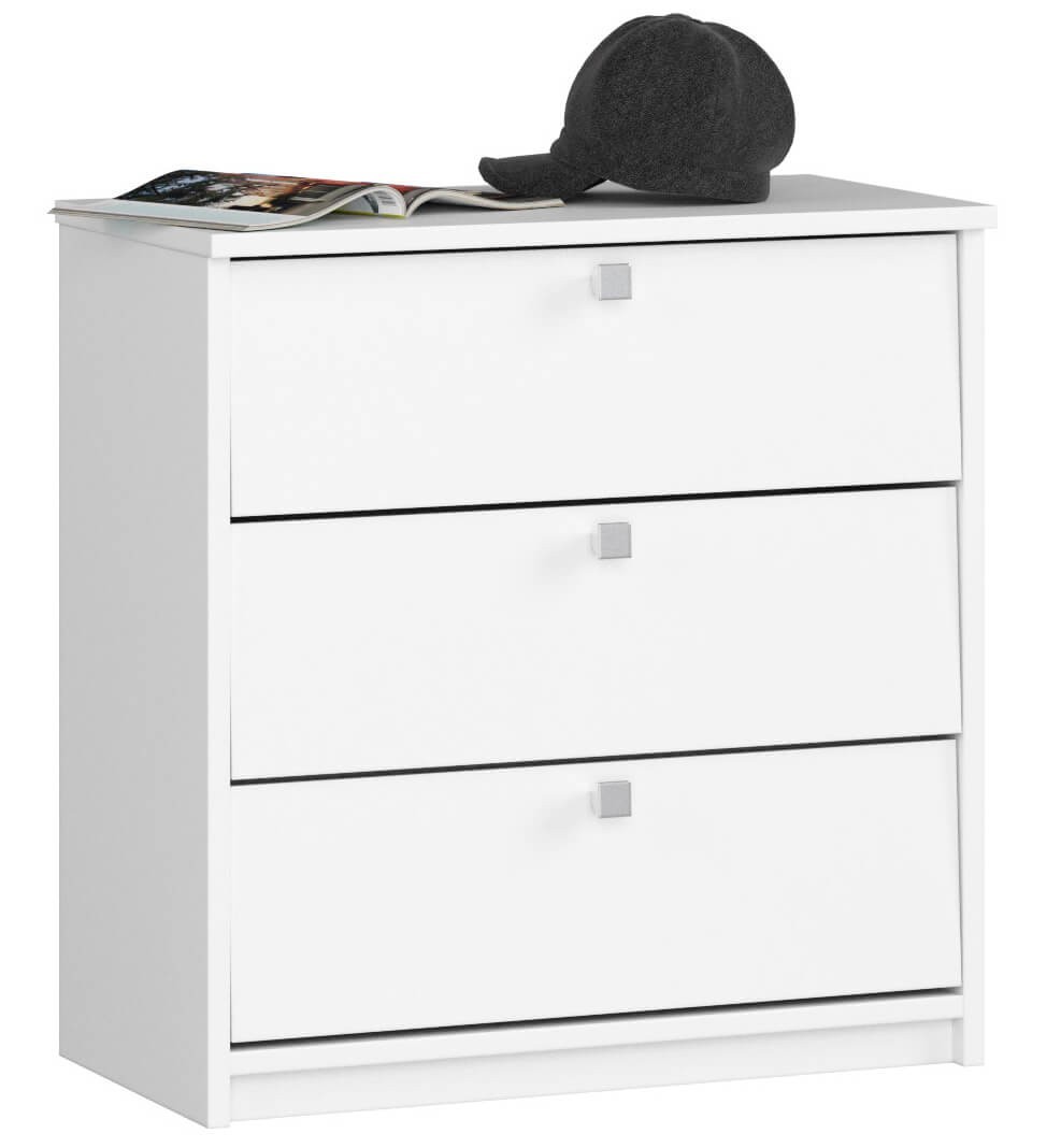 Ak furniture Botník Mini 60 cm  - 3 dvířka bílý