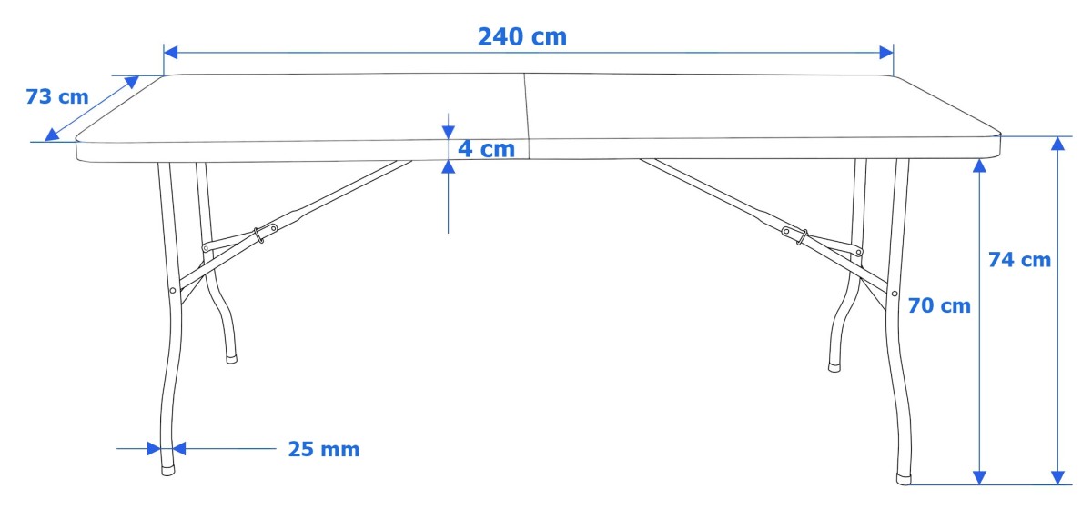 TZB Cateringový skládací stůl IMPRO 240 cm černý