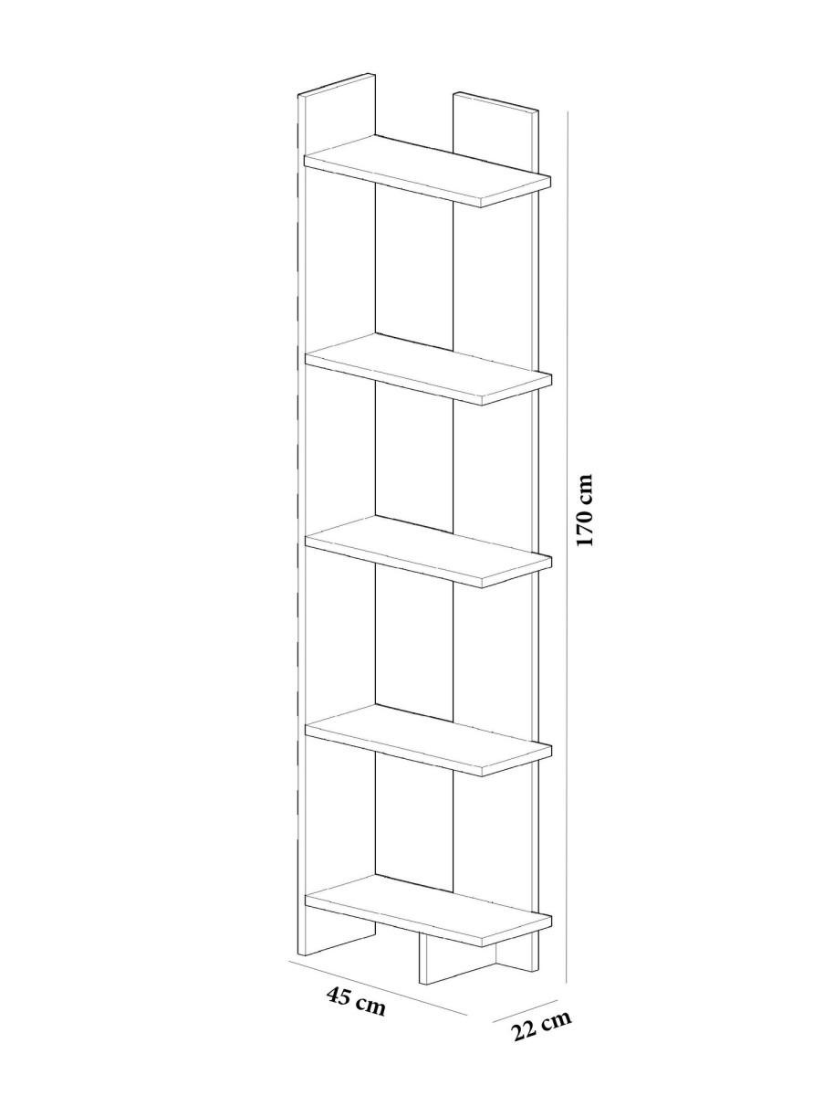 Kalune Design Knihovna Als černá/bílá