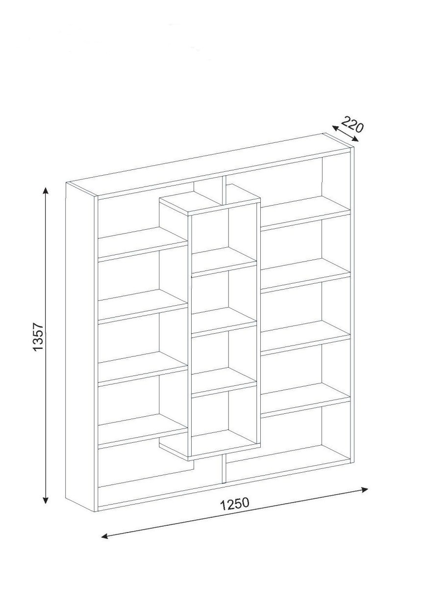 Kalune Design Knihovna Ample ořech