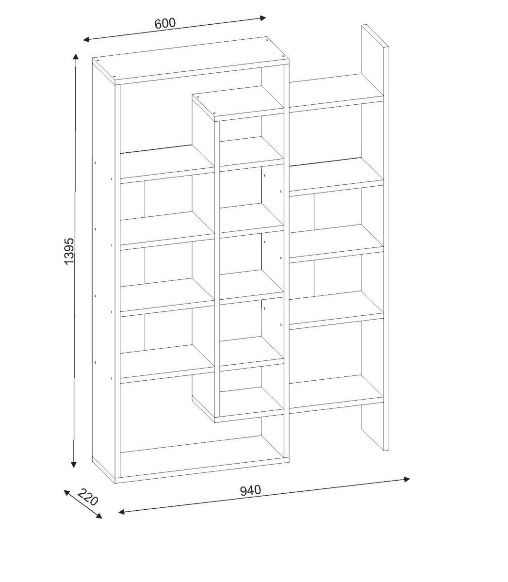 Kalune Design Knihovna Belinda dub/bílá