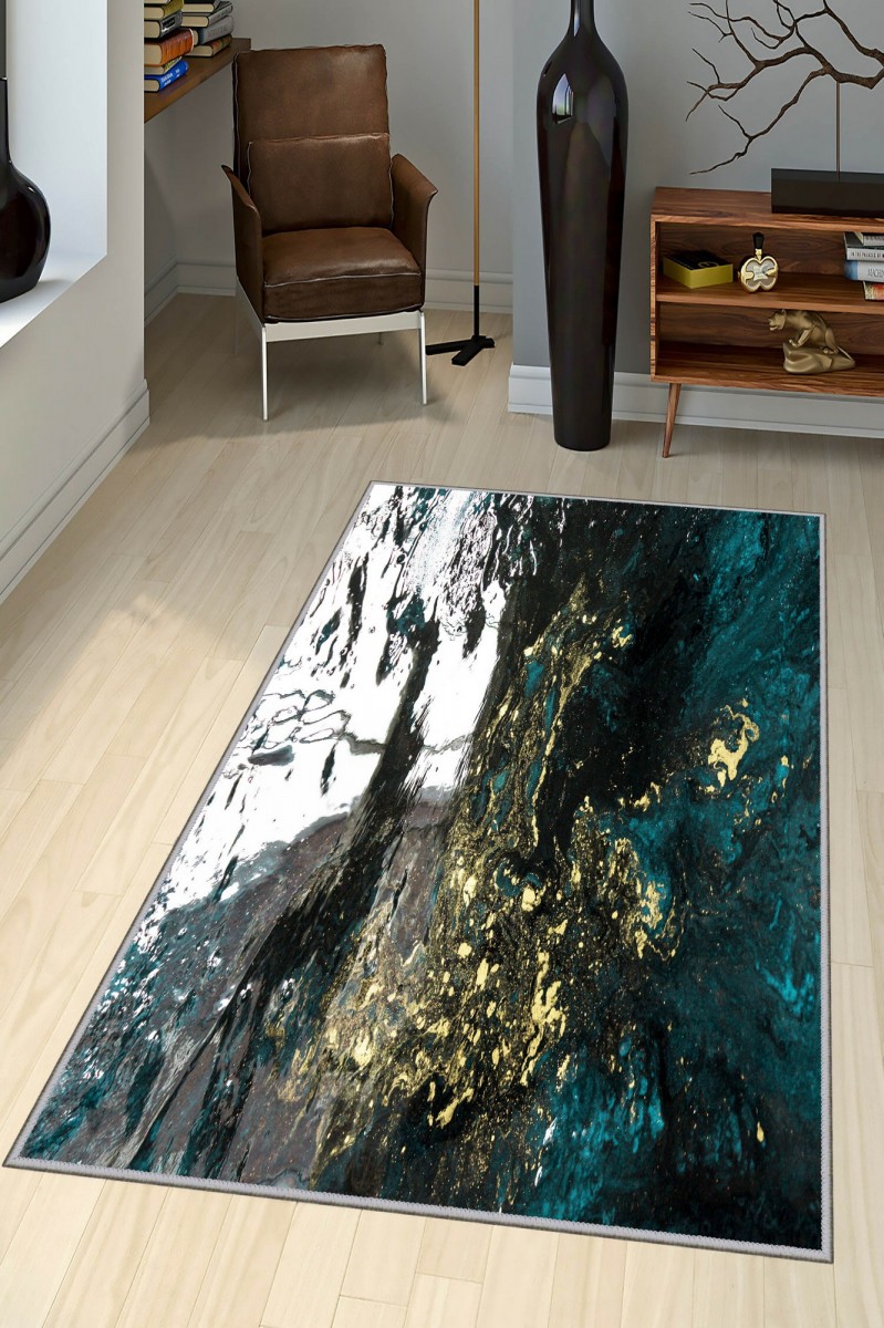 Conceptum Hypnose Koberec Dark Marble 80x200 cm modrý