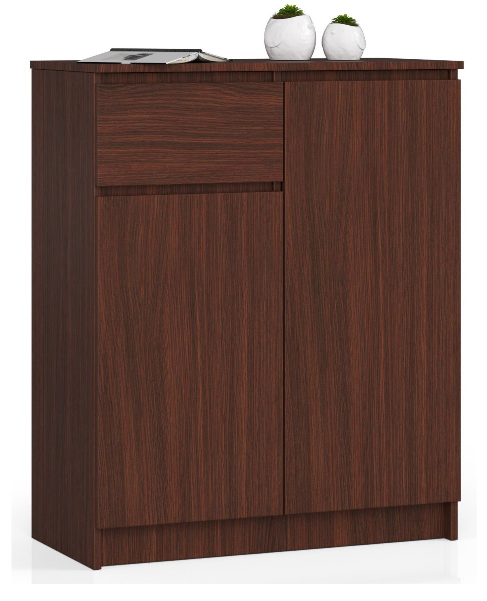 Ak furniture Komoda Kiara 80 cm 2 skříňky a 1 šuplík wenge