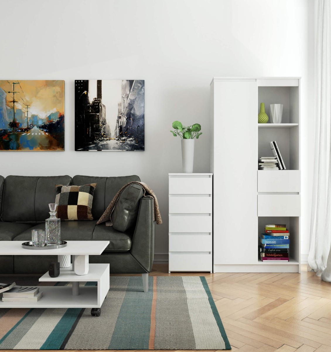 Ak furniture Komoda CL5 40 cm bílá