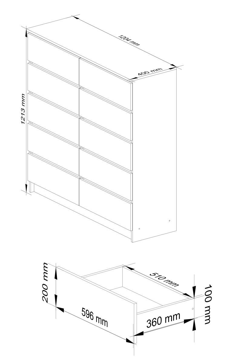 Ak furniture Komoda Kuba 120 cm bílá/šedá