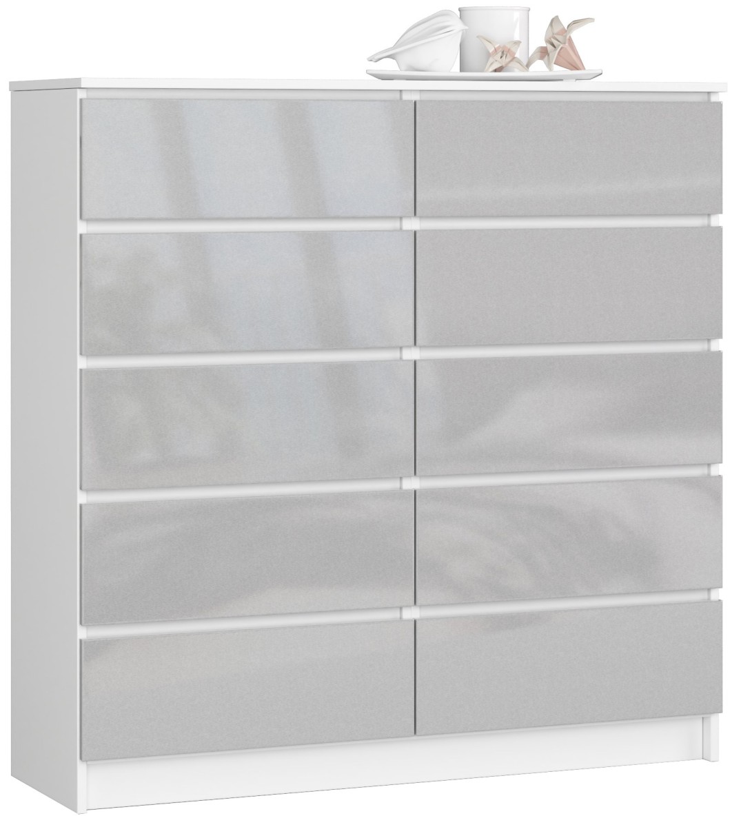 Ak furniture Komoda Kuba 120 cm bílá/šedá