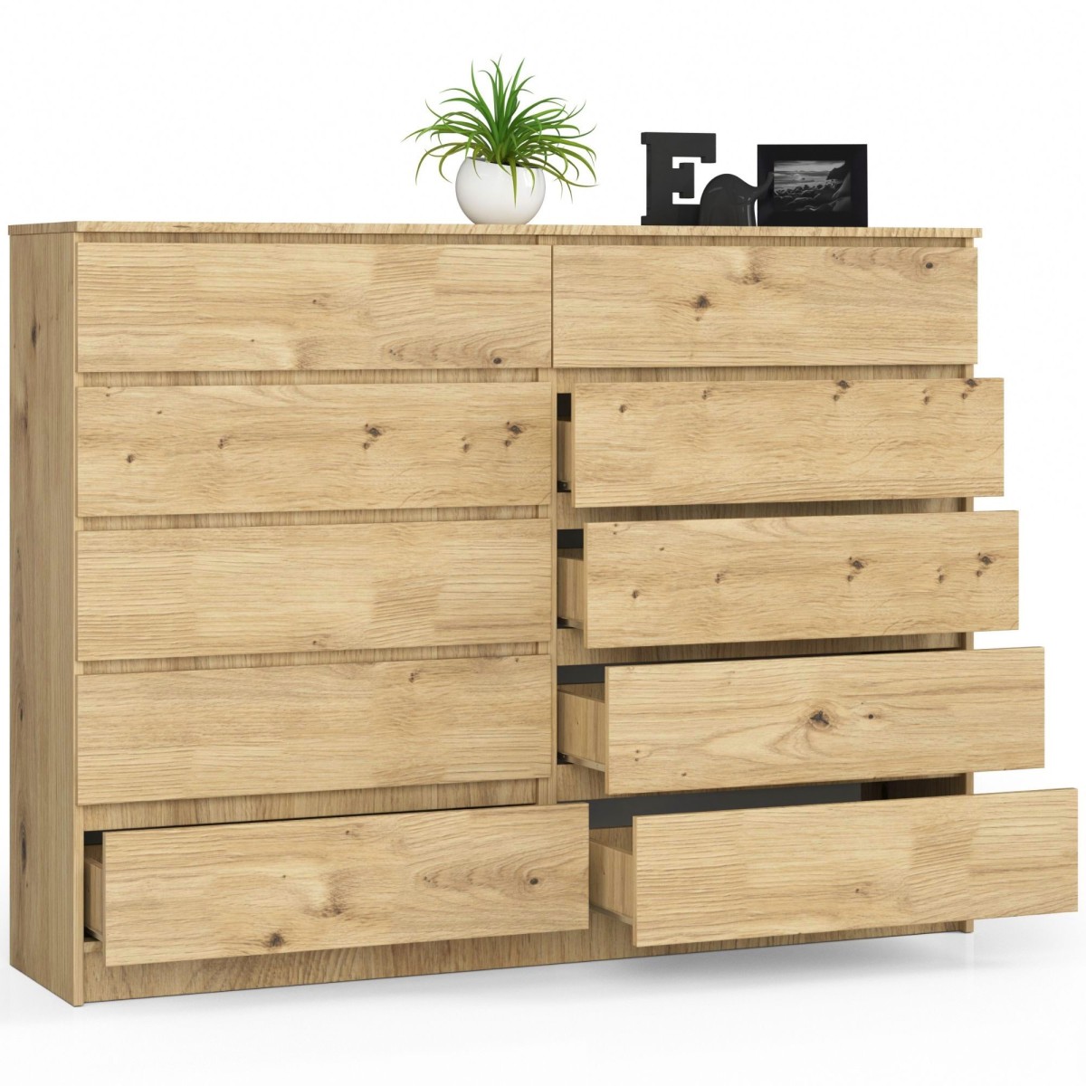 Ak furniture Komoda Kuba 160 cm 10 šuplíků dub artisan