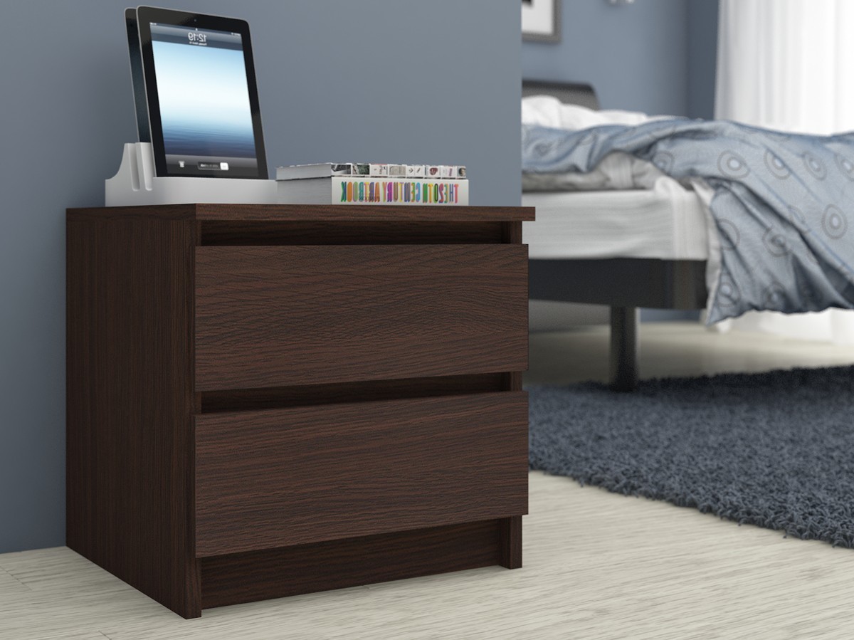 Ak furniture Komoda Kuba 60 cm - 2 šuplíky wenge