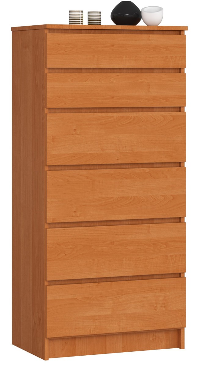 Ak furniture Komoda Kuba 60 cm - 6 šuplíků olše