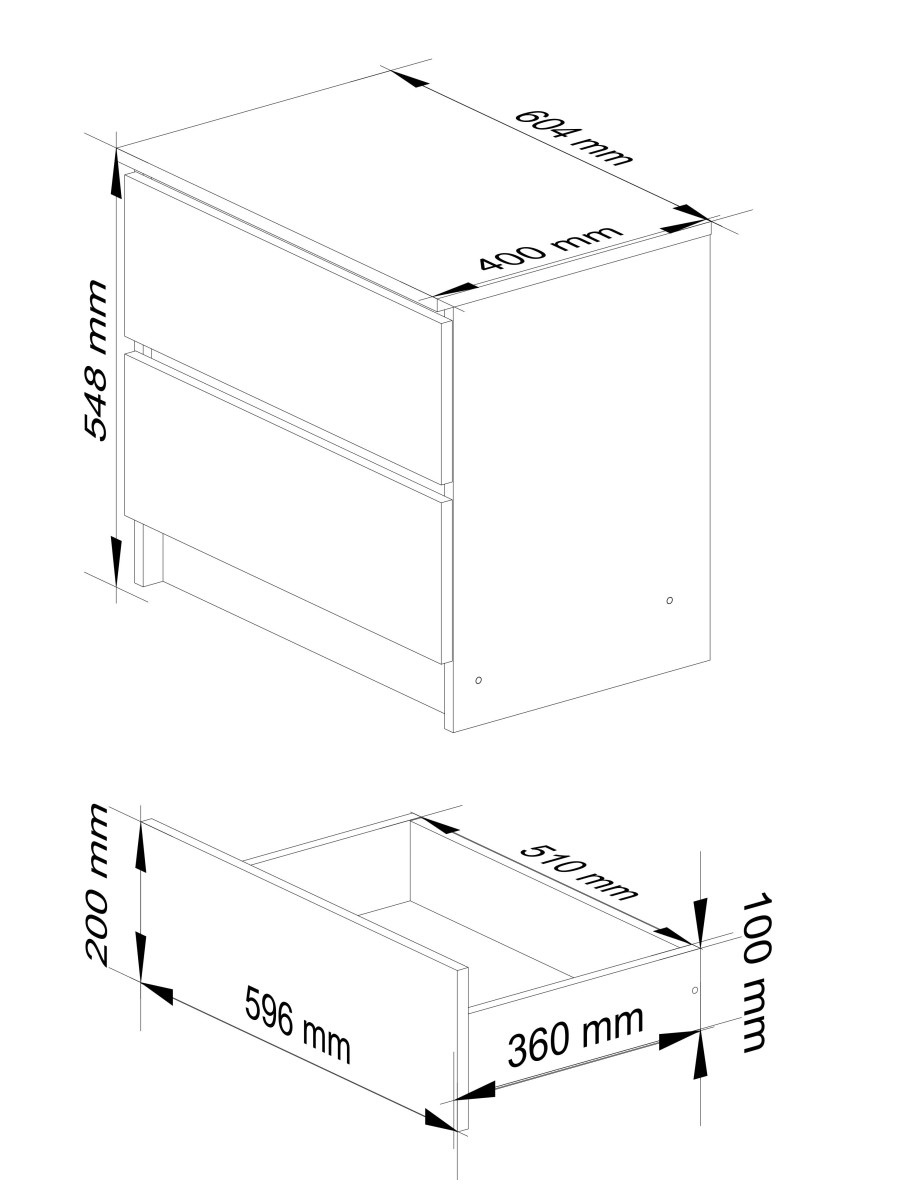 Ak furniture Komoda Liv 60 cm černá lesklá