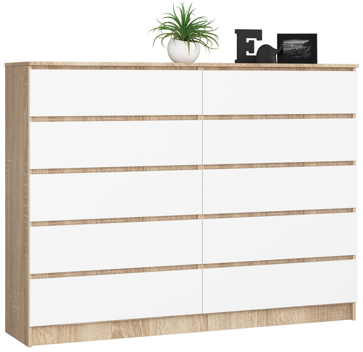 Ak furniture Komoda Rollo K 160,4 cm dub sonoma/bílá