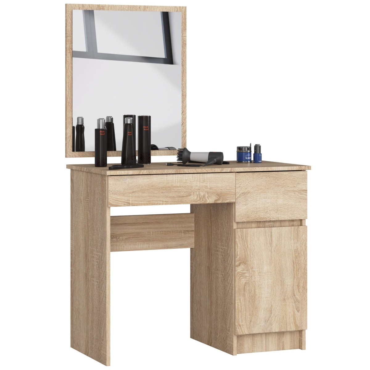 Ak furniture Kosmetický stolek se zrcadlem P-2/SL dub sonoma pravý