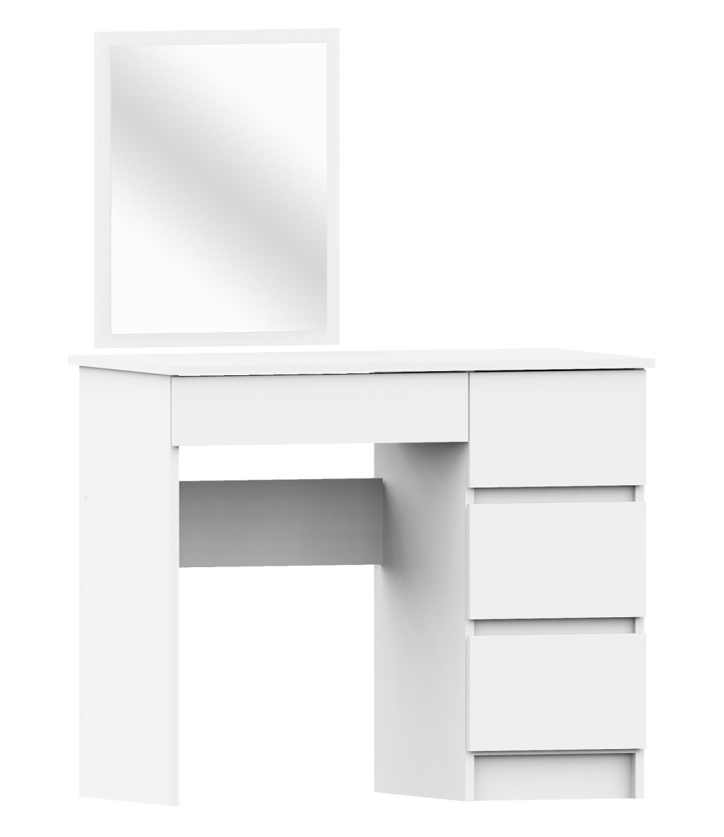 Ak furniture Kosmetický stolek se zrcadlem T-6 90x50 cm bílý pravý