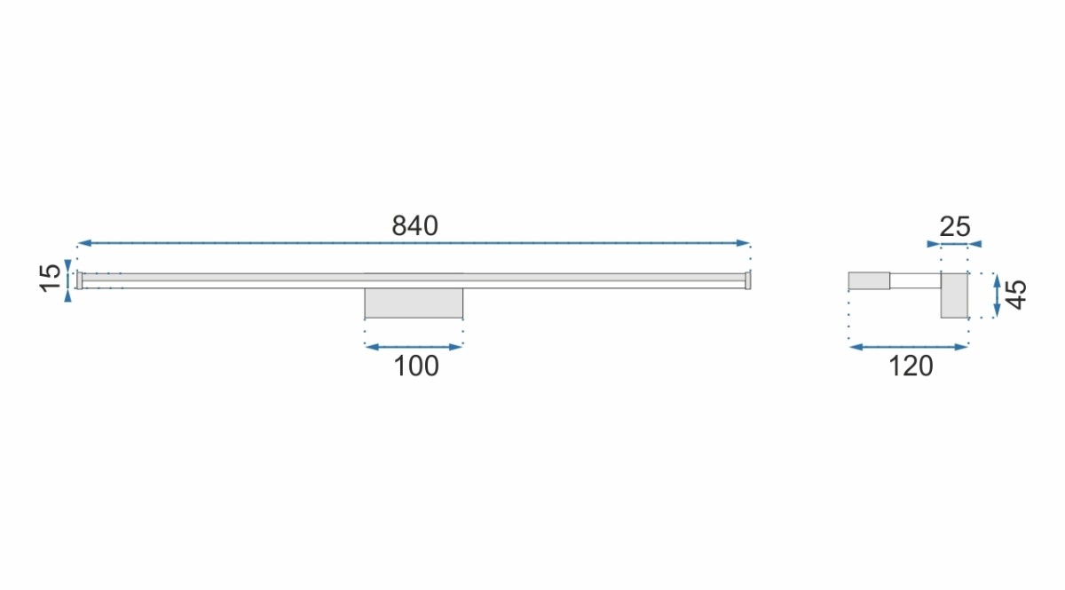 TooLight Koupelnové svítidlo 18W 90CM APP371-1W stříbrné