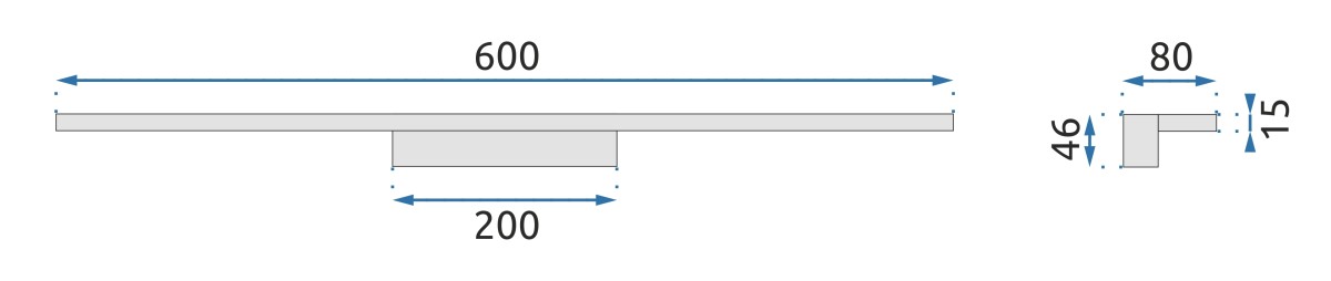 TooLight Koupelnové svítidlo APP837-1W Line 60cm zlaté