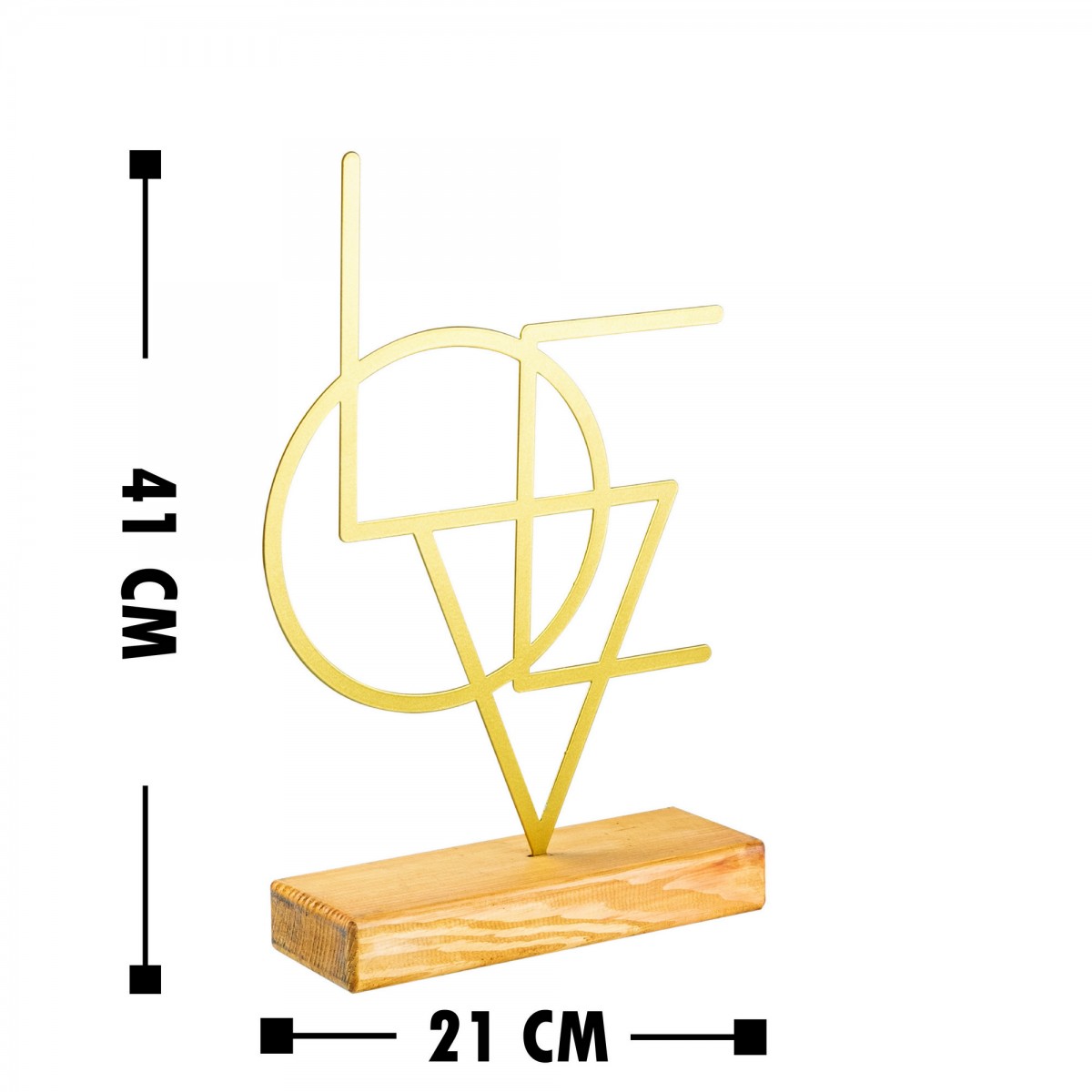 Hanah Home Kovová dekorace Geometric 41 cm zlatá